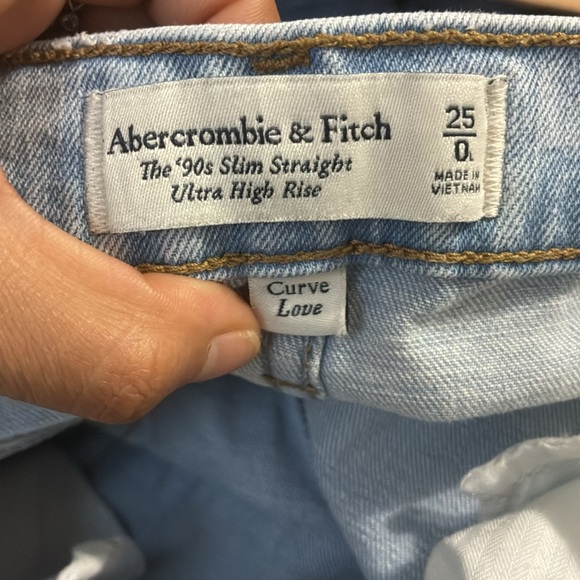 Abercrombie and fitch the 90s slim straight ultra high rise Sz 25/0L curve love - Picture 6 of 13